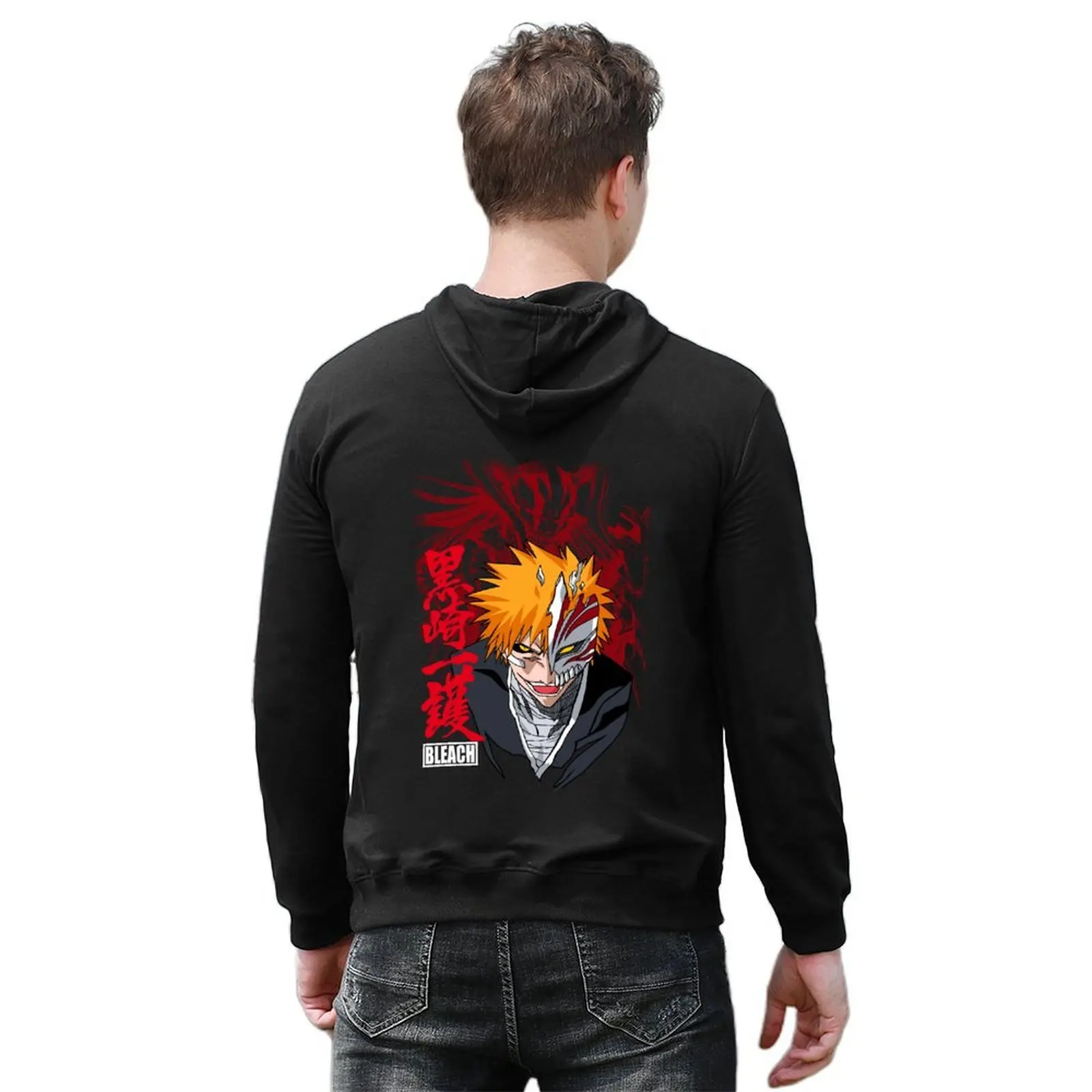 hollow half mask Hoodie anime clothing hooded shirt men's clothing blouse hoodie men