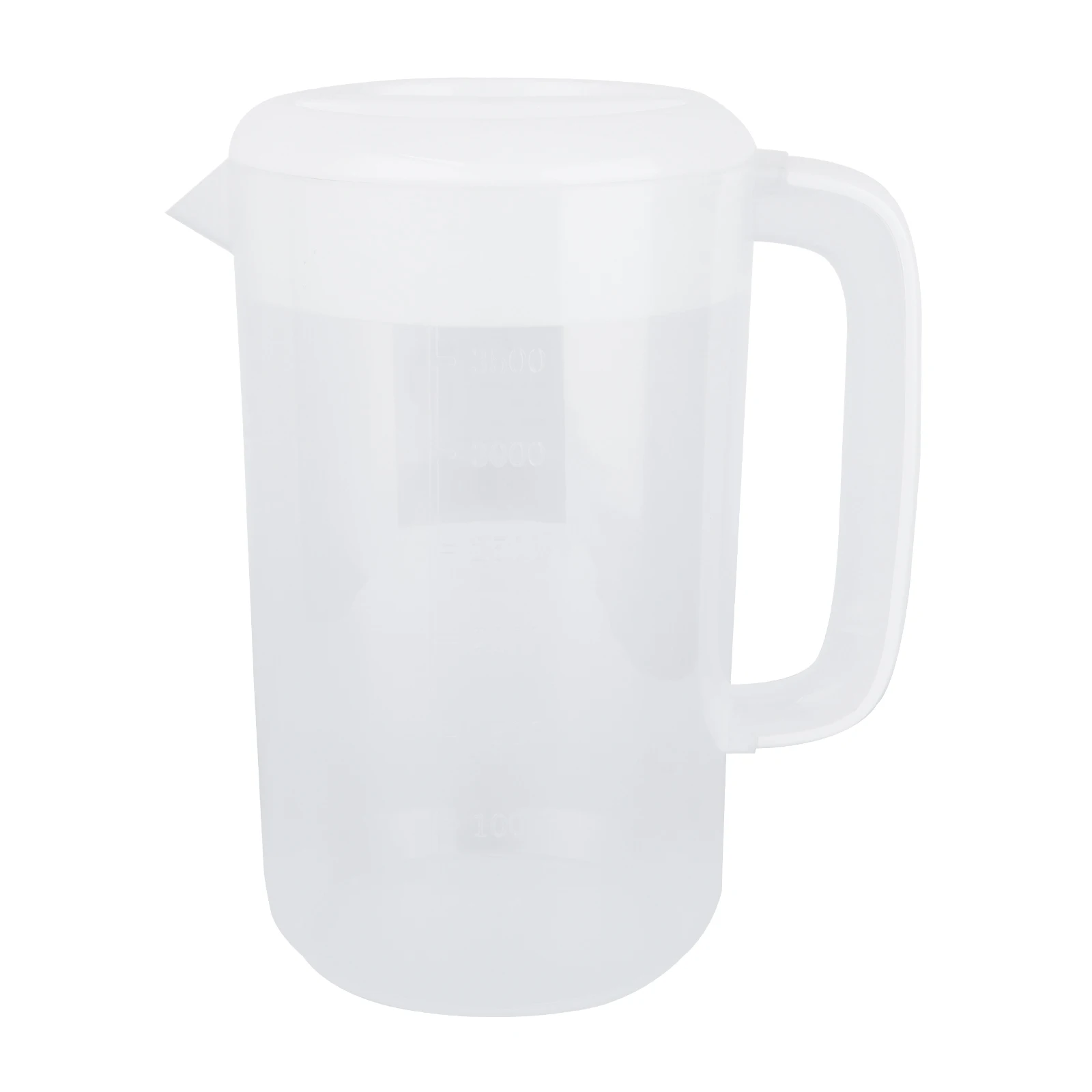

Cold Water Pitcher Large Capacity Plastic Bottle Lid for Home Cafe White Glass Easy Clean Scale Measure