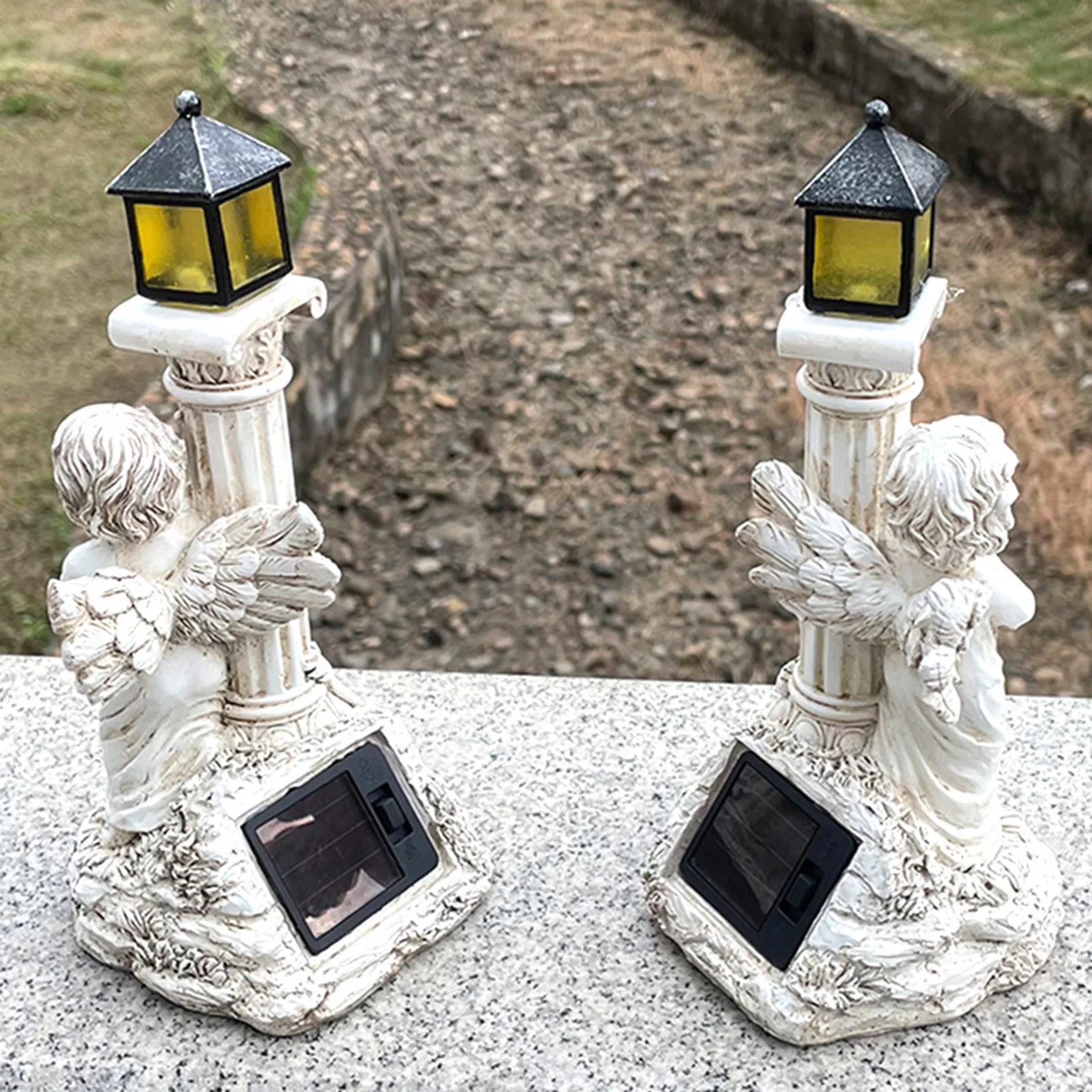 Engel Kunst – Der römische Säulen-Engel als langlebiges Gartenlicht für echte Liebhaber von klassischer Skulptur