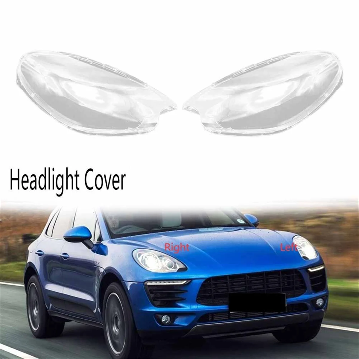 For Porsche Macan 2014-2017 Left Headlight Cover Headlight Shell Lamp Shade Transparent Lens Cover