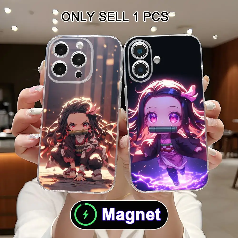 

Blade Extinction Nezuko Phone Case for iPhone 17 16 15 14 13 12 11 Air Pro Max Plus Mini Soft TPU Clear Magnet Cover