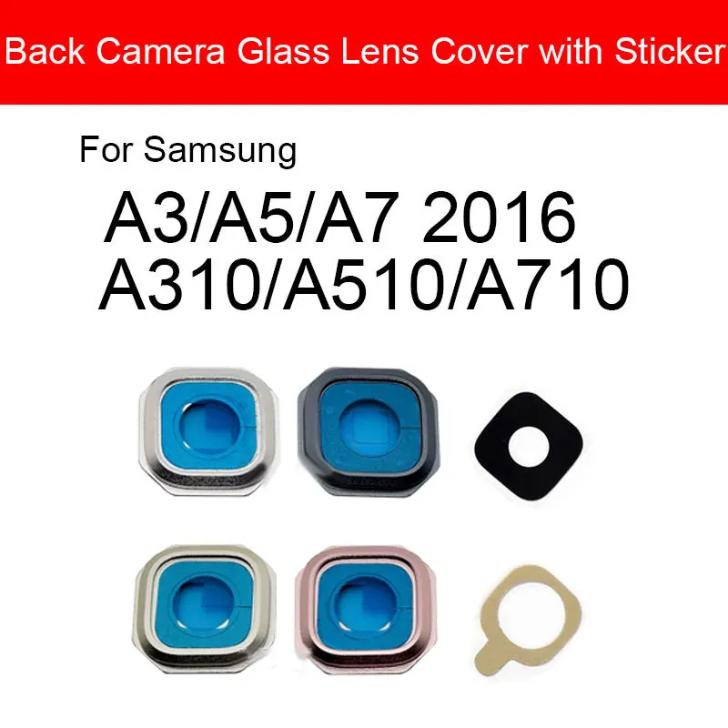 Cola adesiva para lente de vidro da câmera traseira, para samsung galaxy a3 a5 a7 2016 a310 a510 a710, peças de reparo para lente de vidro da câmera