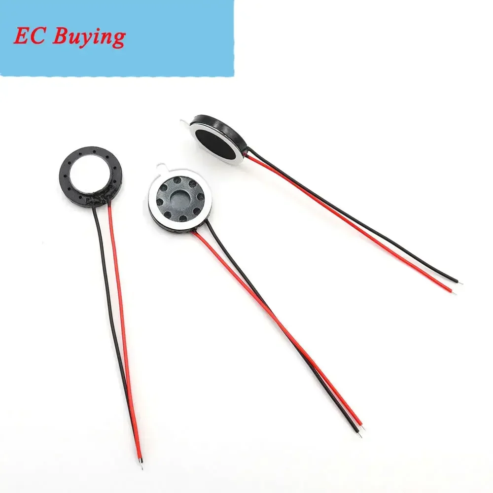 5 шт./лот, 16 мм, 8 Ом, круглый пластиковый внутренний магнитный динамик с проводом, 8R, 1 Вт, клей, двусторонний клей, игрушки