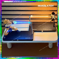 NIKOLATOY Dragon Ball Super Saiyan Son Goku Chaozu Figure Dynamic Wave Kamehameha Wave Ornament Toys Night Light Decoration Gift