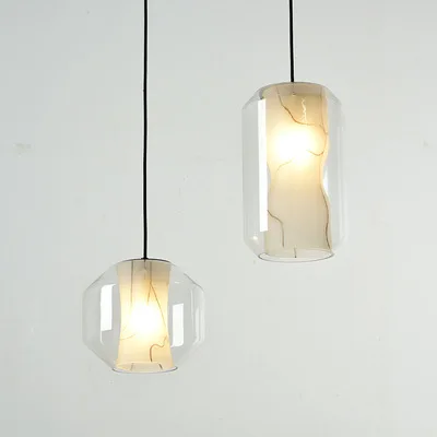 

Nordic fashion simple living room atmosphere home glass chandelier