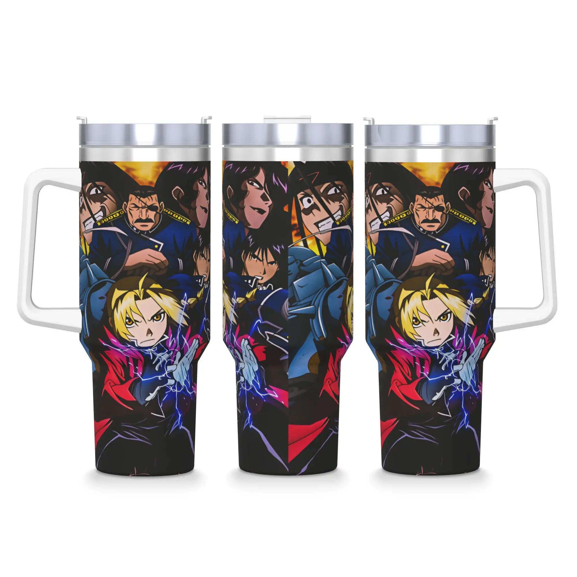 Stainless Steel Tumbler Roy Mustang Thermal Cups Fullmetal Alchemists Leakproof Cold and Hot Mugs Cup Beach Water Bottle