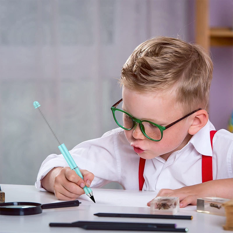 60Pcs Bead Infinity matite Art Supplies Beadable Eternal Kids Pencil Cute cancelleria coreana materiale scolastico