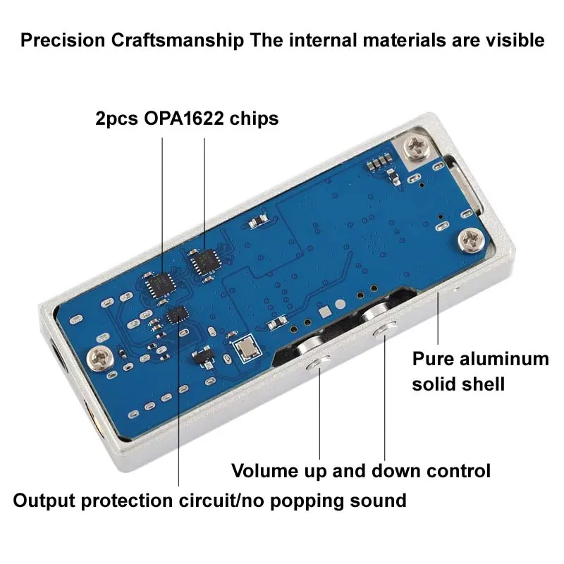 LUSYA S8 المحمولة ES9039Q2M التوازن فك المزدوج OPA1622 مضخم ضوت سماعات الأذن الهاتف الذيل الصغير كارت الصوت دعم DSD