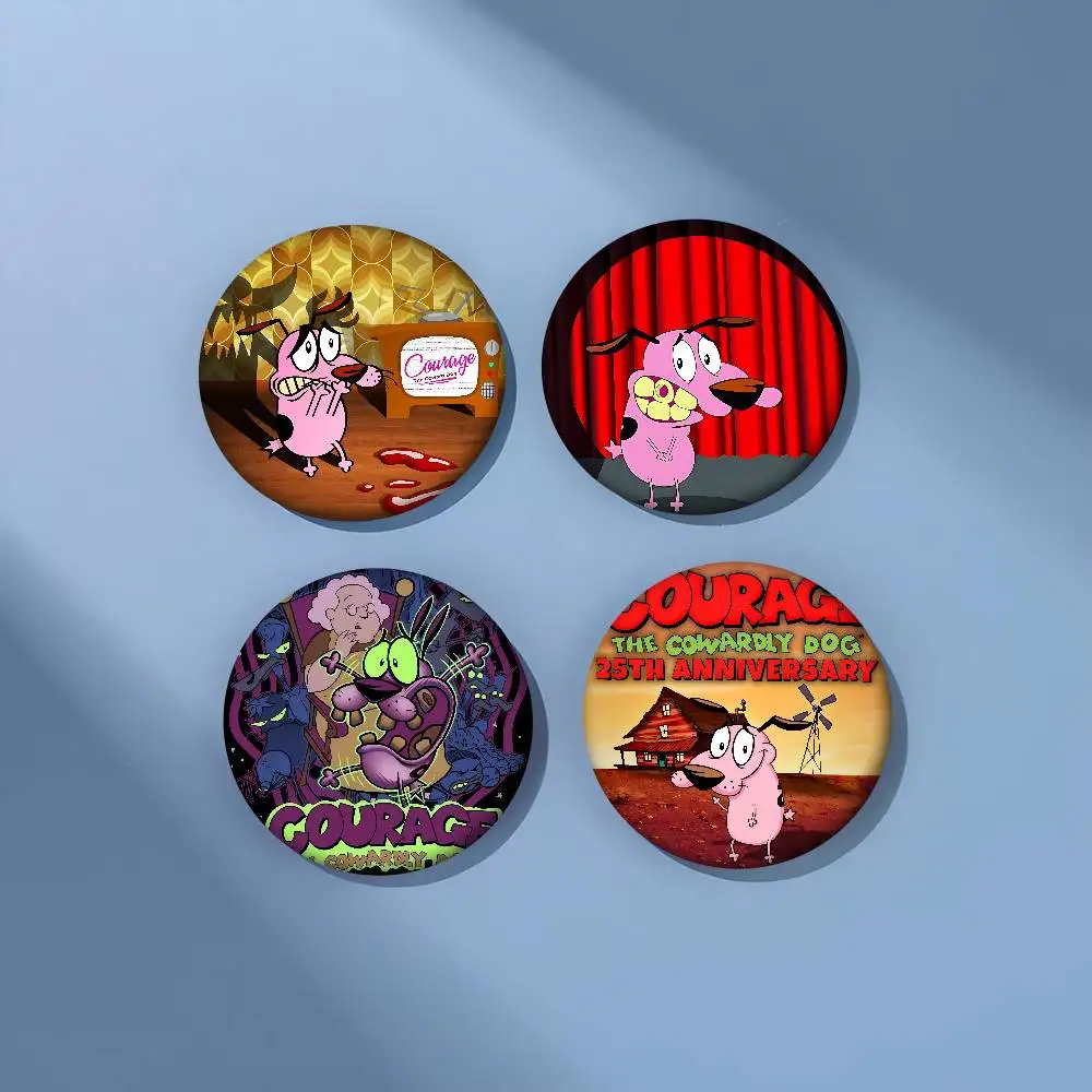 أنيمي C-شجاعة جبان الكلب أنيمي زر دبوس بروش الملابس الكرتون شارة ظهره الديكور مجوهرات اكسسوارات