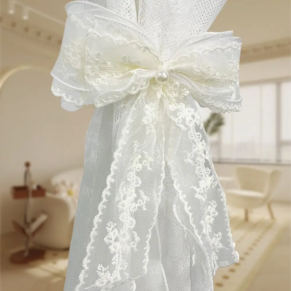 Lace Bow-knot Curtain Tieback Clip Easy Installation Decorative Curtain Tieback Elegant Curtain Tied Belt Window Curtain Buckles