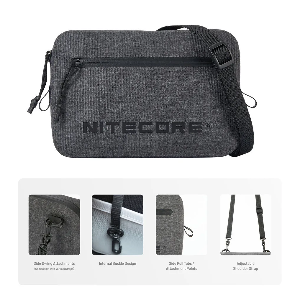 NITECORE NPP02 1.4L Waterproof 900D TPU Coated Cationic Fabric Commuting Crossbody Bag Outdoor Chest Pouch Worry-free Journey