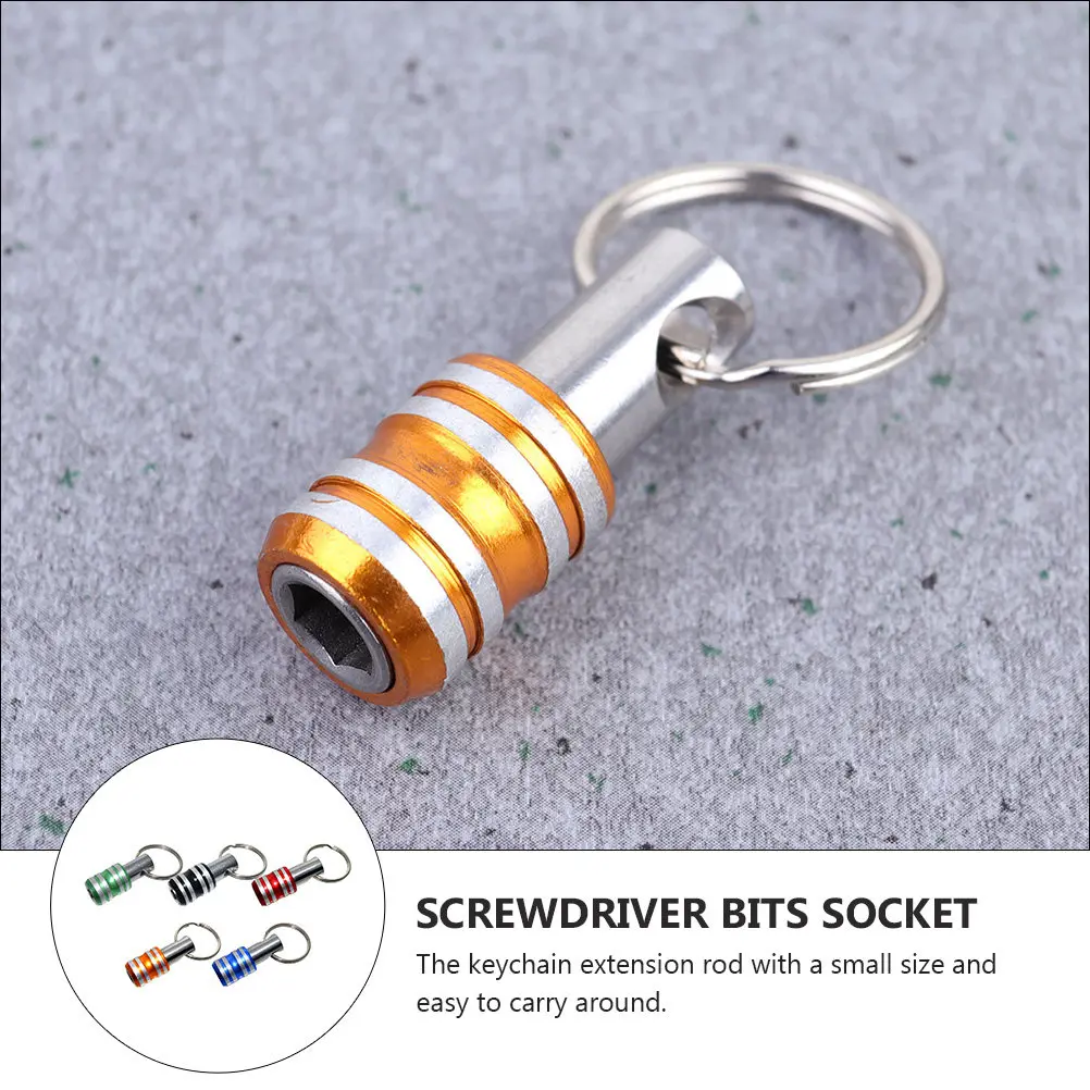 5Pcs Heavy-Duty Screwdriver Bit Set with Socket Keychain Holder & Fast-Change Adapter for Electric Drills