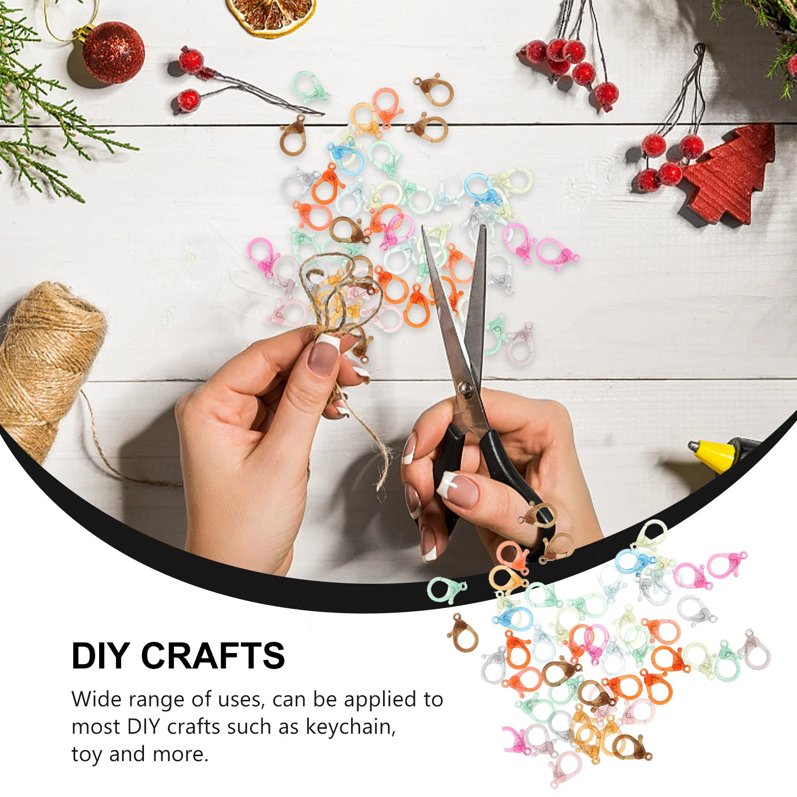 

50Pcs Plastic Lobster Clips Durable Reliable Clasp Hook for Handmade Jewelry Keychain DIY Crafts Multicolor Lobster Clasp