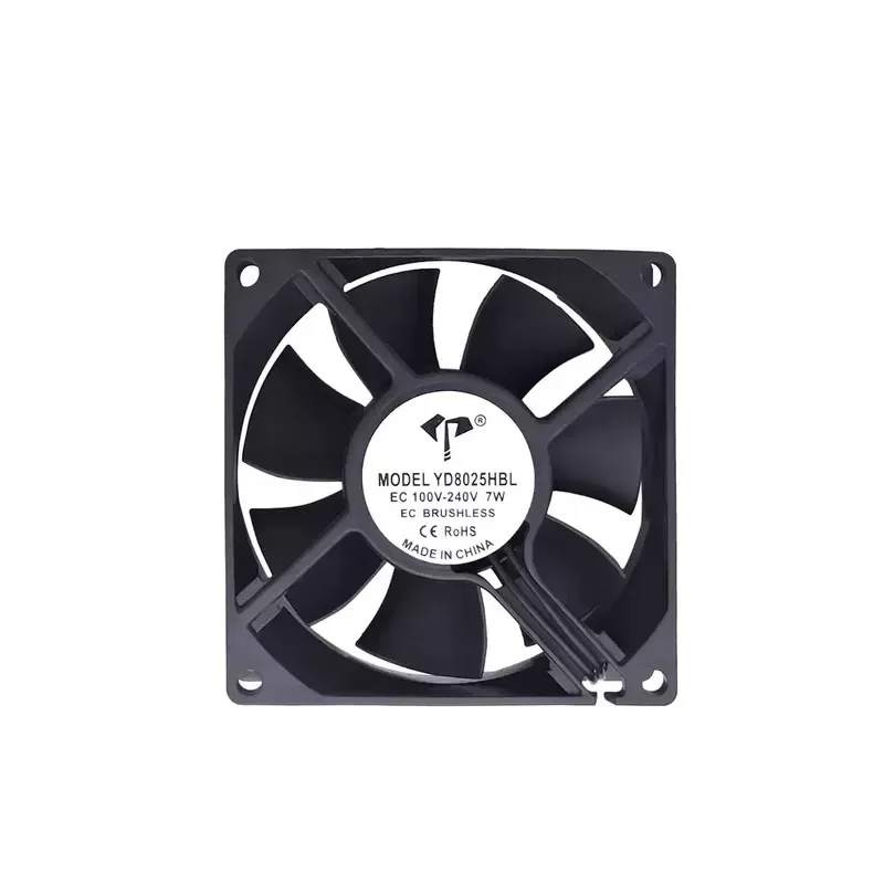 for Yida EC8025 8cm Ball Bearing Cooling Fan 100-240V Universal Dual Voltage High Power Chassis Cabinet Cooler