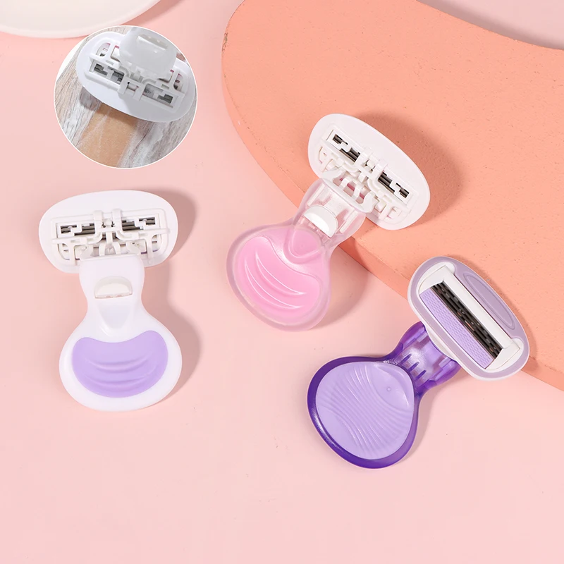 Mini couteau d\'épilation avec boîte pour femme, rasoir portable, lame de rasoir en acier inoxydable, enlever les poils du corps, outils de beauté, 1