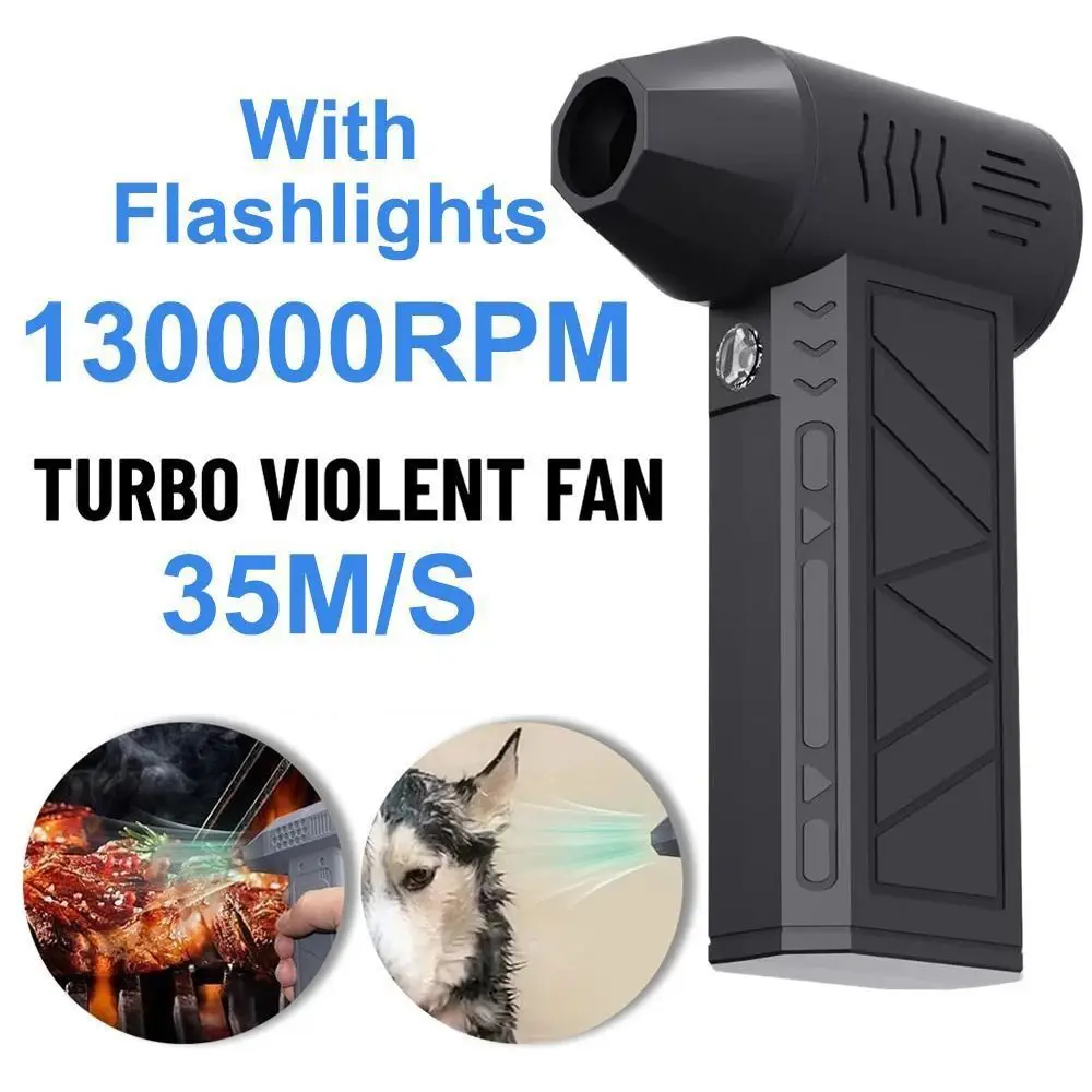 

Car Wind Speed 35m/s 130000RPM Turbofan With Flashlights Dust Removal Violent Turbo Fan Dust Blower Powerful High Power Jet Fan