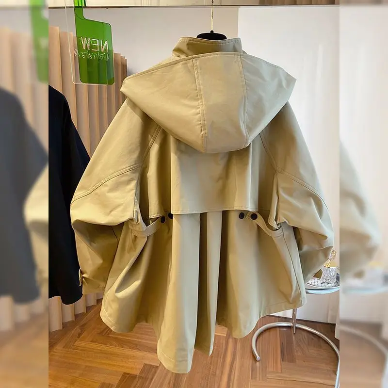 Woman Coat Trenchcoat Pieces Sunscreen Minimalist Printing Quality Goth High-End Feeling Flattering