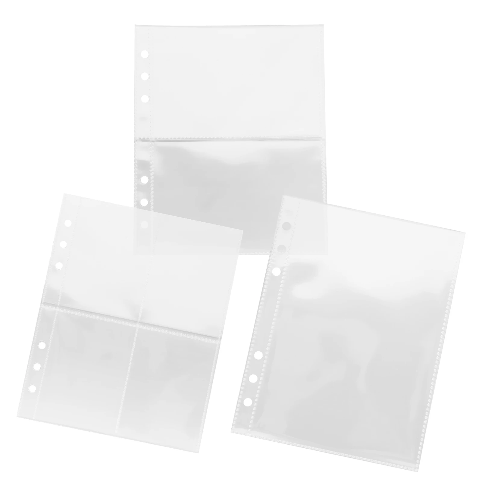 

3 Books A5 1 2 4 Grid Loose Leaf Core Pages Clear Transparent Photo Album Postcard Sleeves Card Binder Inserts PP Material