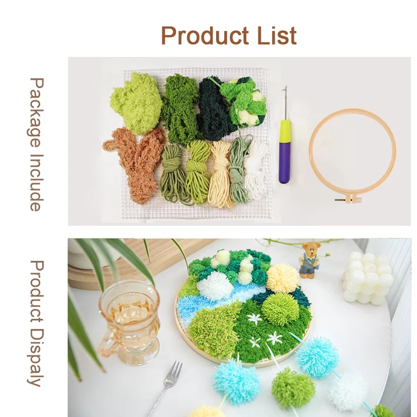 Moss Wind Chime Latch Hook Kits for Adults Crochet Wall Hanging Kit for Beginners Easy Craft Knitting Friends Gift Home Decor