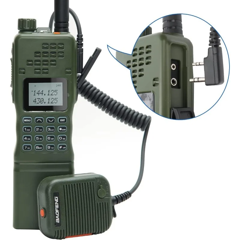 BAOFENG Military Grade Volume Adjustable Speaker Mic with 3.5mm Receiver for AR-152 DM-32 UV-32 UV-5R BF-F8HP PRO Two Way Radio view 6