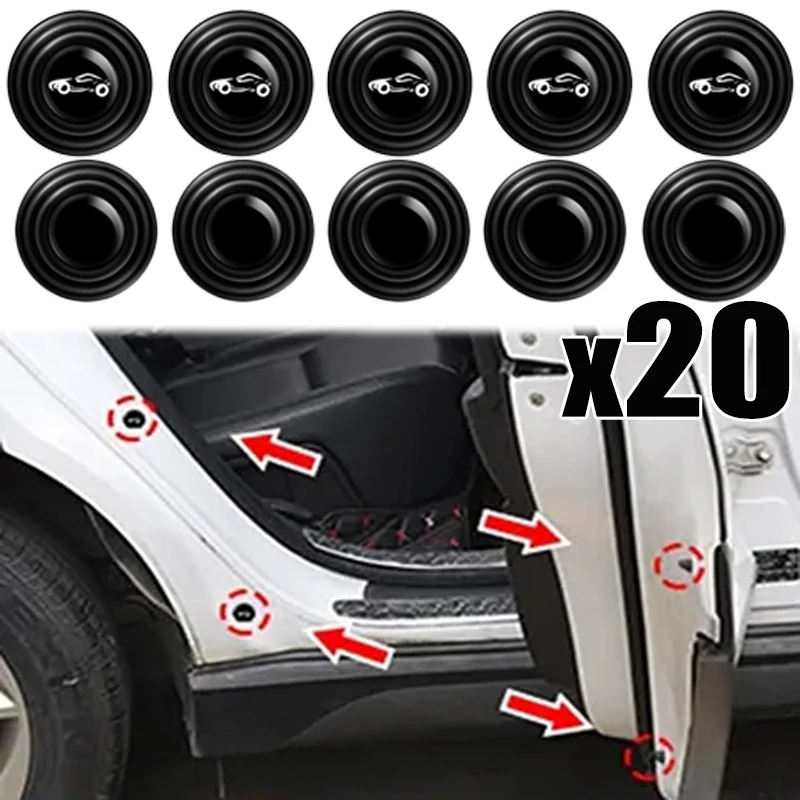 1-20pcs Car Door Anti-collision Silicone Pad Self-adhesive Sticker Door Closing Soundproof Silent Buffer Gasket Car Accessories