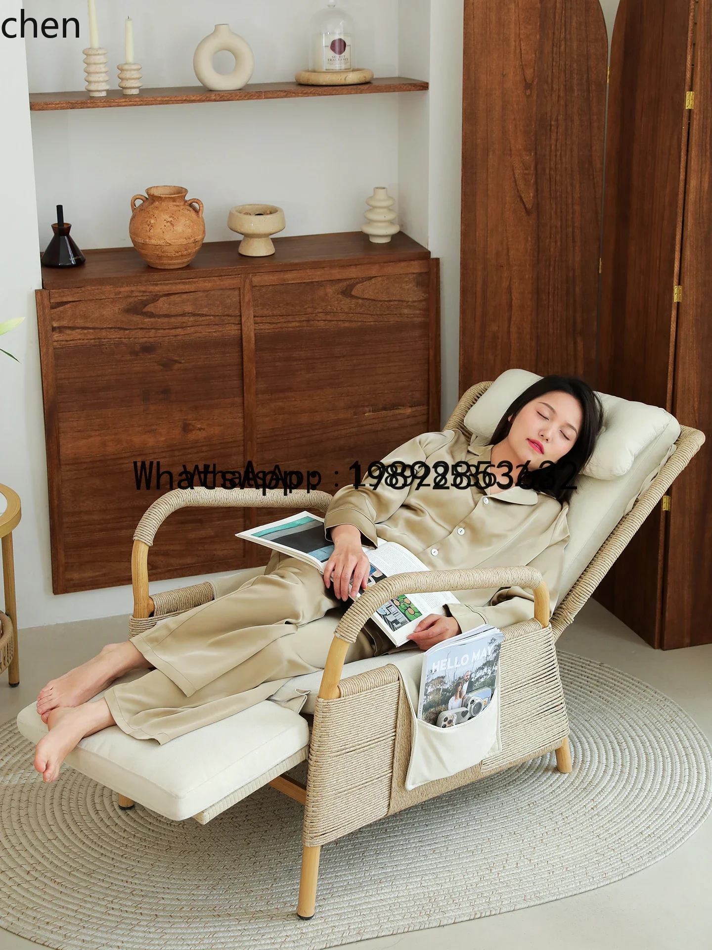 W7- Balcony Leisure Chair Lunch Break Sofa Recumbable Sleeping Sedentary Comfortable Outdoor Back Chair home decor