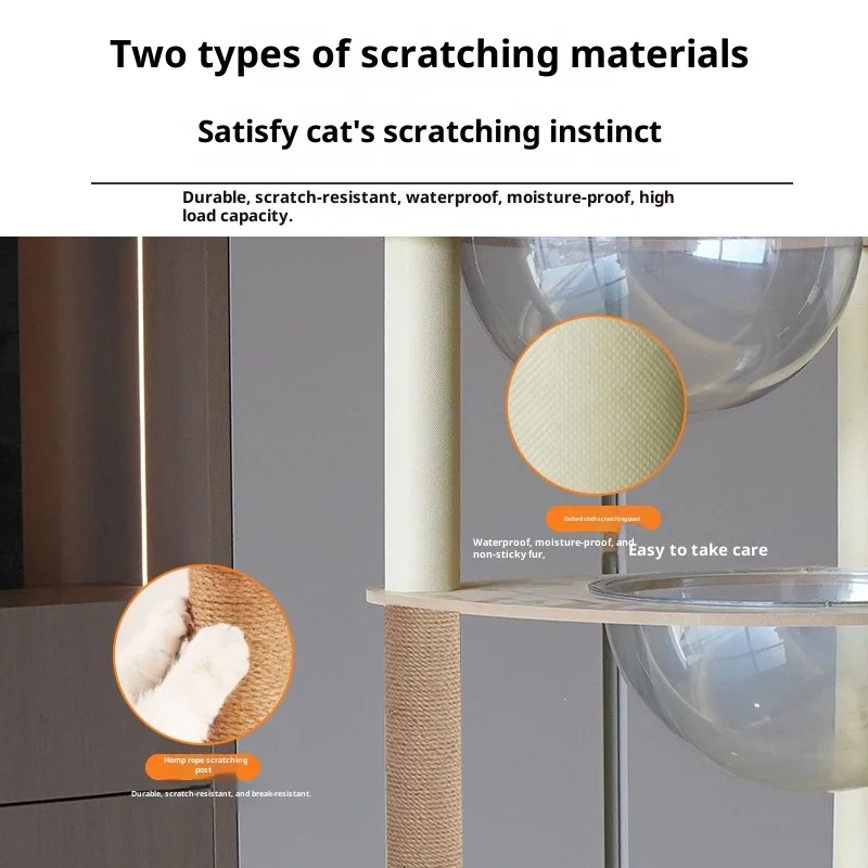 【Hot】Space Saving  Tree Condo Bed Scratching Post Multi Level  Tower Indoor Small Apartment Pet Furniture  Climbing Fra