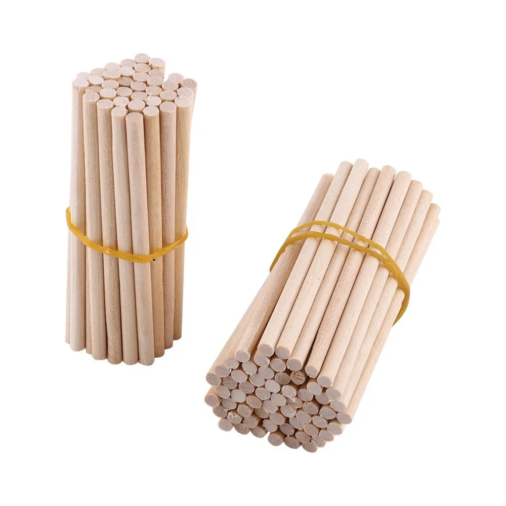 200pcs Unfinished Surface Wooden Dowel Rods Round Shape 1/8 x 3.94 Inch Round Wood Sticks Hardwood Dowel Pins DIY Projects