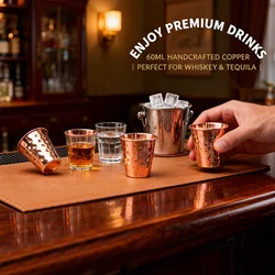 New 100% Copper Cups Pure Solid  Moscow Mule PURE Copper Mugs-Shaped 2oz Cocktail Cups Beer Cup Milk Mug Drinkware