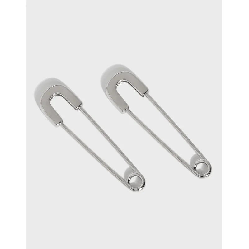 

Korean S925 sterling silver earrings INS cool style temperament pin earrings ear buckle niche versatile silver earrings