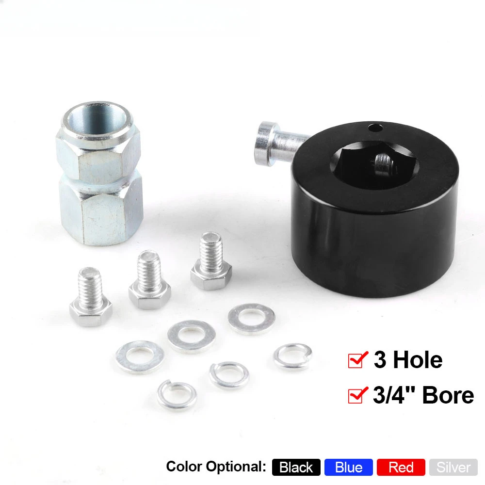 

3-Hole Steering Wheel Quick Release Hub w/ Disconnect Center - 3/4" Shaft Adapter for Universal Car Modifications & Racing