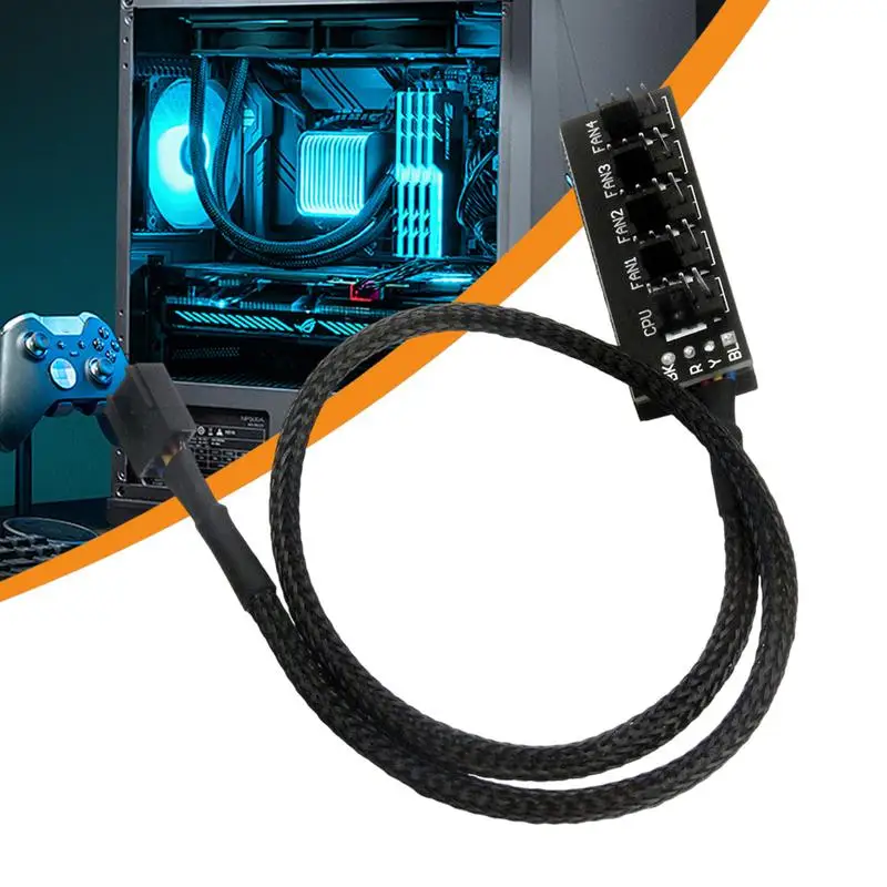 1 إلى 5 طريقة PWM مروحة محور الكمبيوتر وحدة المعالجة المركزية التبريد 4 دبوس/3PIN مروحة كابل الطاقة محور الفاصل محول جهاز كمبيوتر مكتبي برودة مروحة