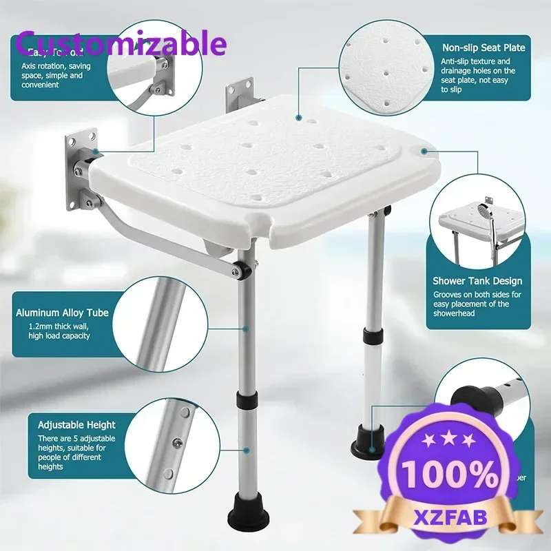 Factory Direct 2026 Best Plastic Folding Mountable Rehab Inside Bench Seat Stool Handicapped Elderly And Disabled Small Shower C