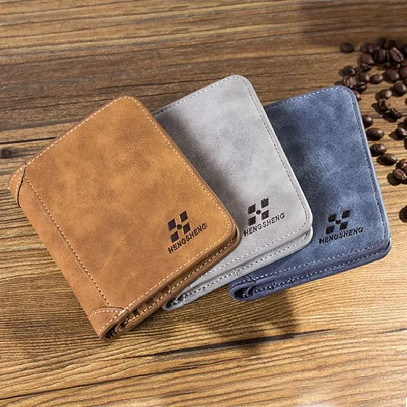 Men's Wallet Pu Leather Billfold Slim Hipster Cowhide Credit Card/ID Holders Inserts Coin Purses Luxury Business Foldable Wallet