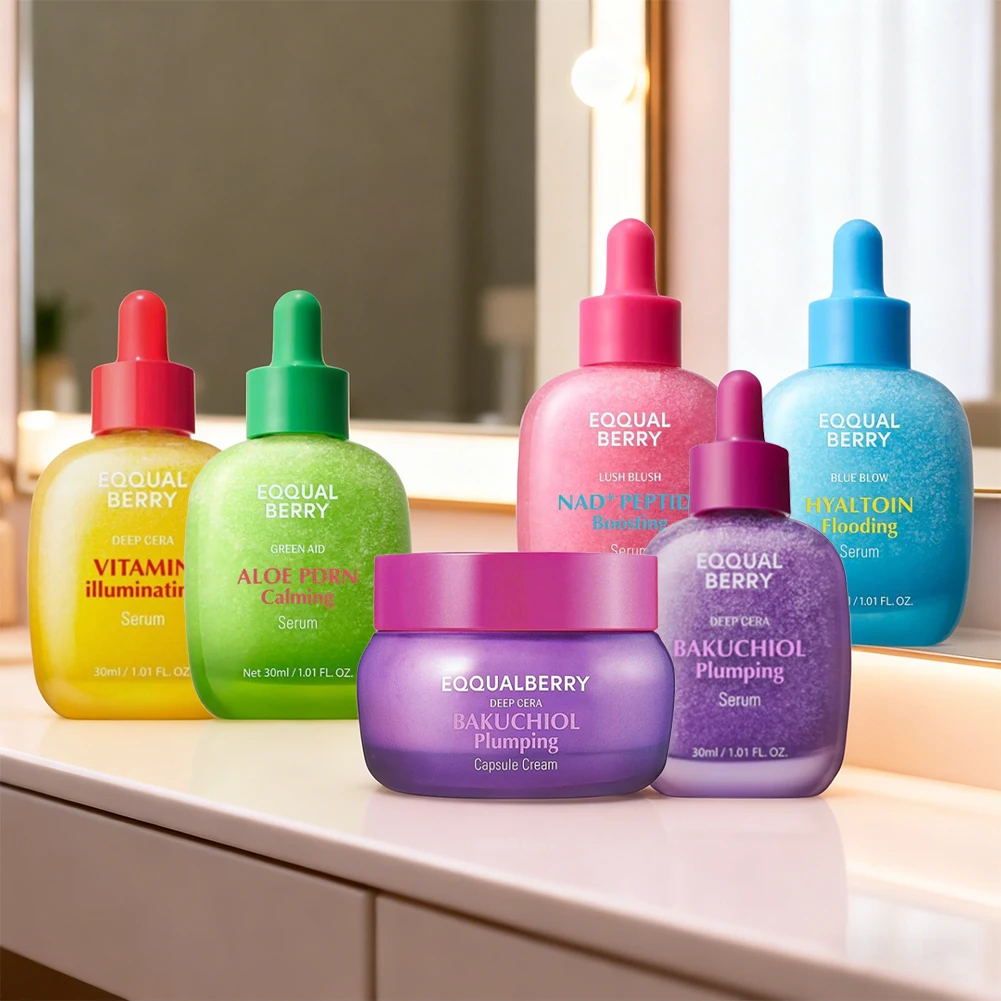 

Eqqualberry Bakuchiol Plumping Serum | Светящаяся сыворотка с витамином, 30 мл и капсульный крем с богатым песалолом, увлажняющий крем