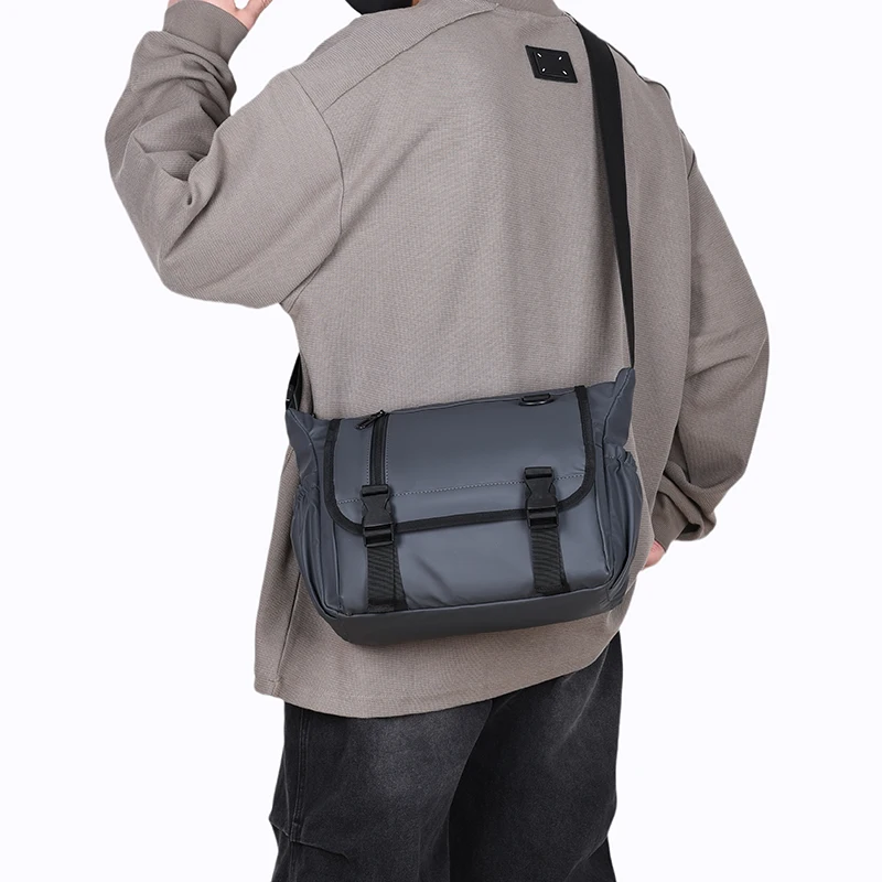 Advanced Casual Simple Large Capacity Niche Design Practical Commuting Pure Color Single Shoulder Crossbody Bag for Men