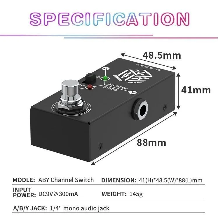 ABY Channel Switch for Electrical Guitar Line Selector Foot Pedal