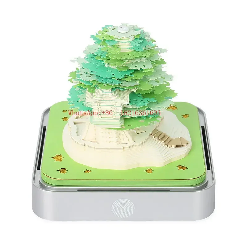 Hand Tear Convenience Stickers Castle 3D Stickers Desktop Decoration, Paper Carving Models Creative Gifts