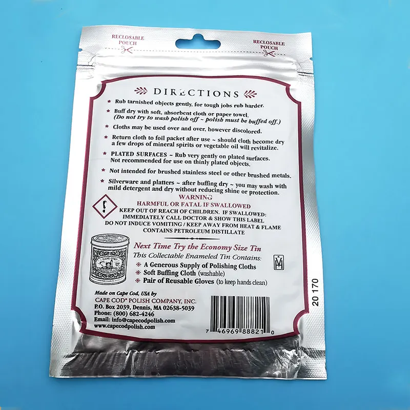Original Cape Cod Cleans Polishing Cloths For Fine Mtals - Twin Pack, For Jewelry Watch And Stainless Steel