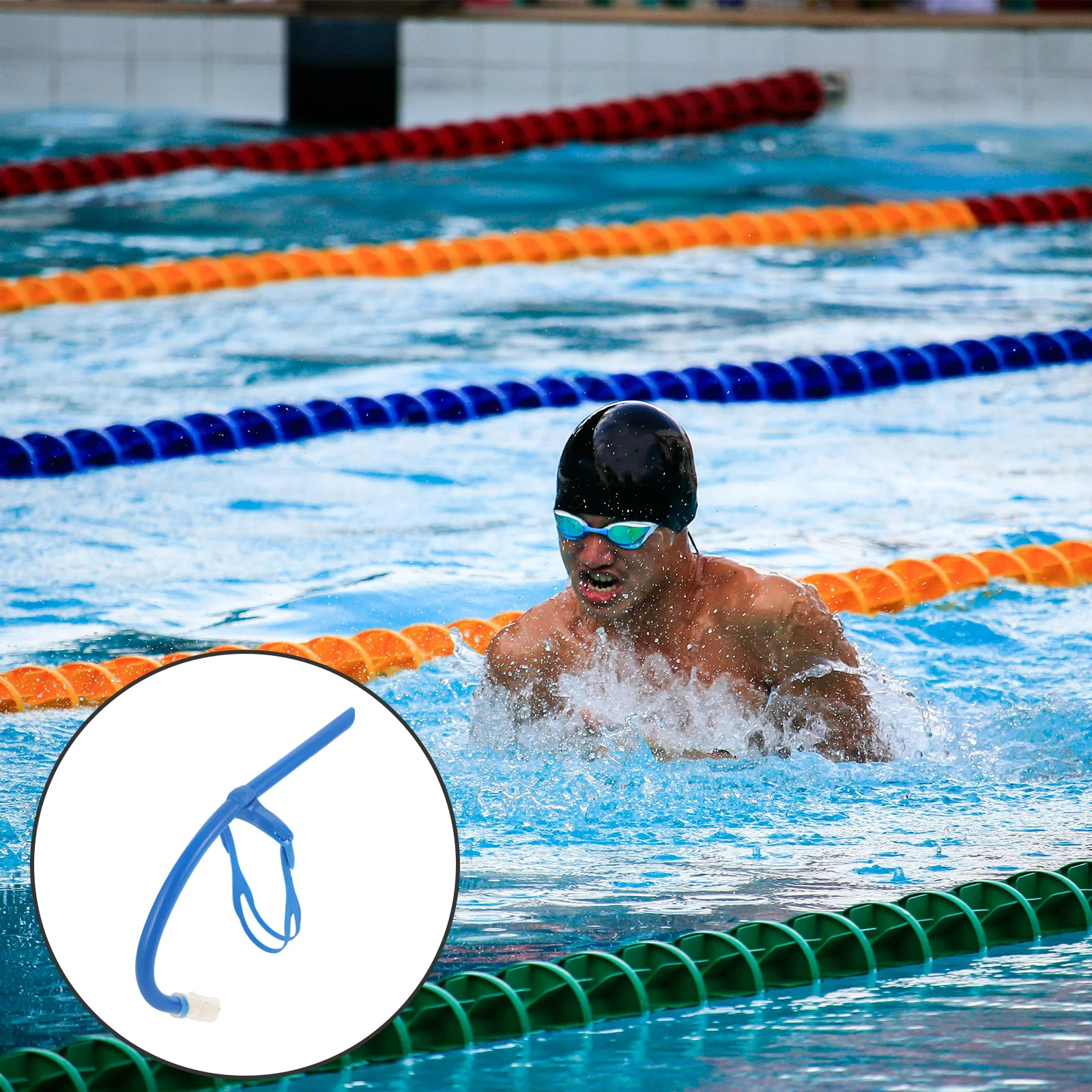 

Swimming Shallow Blue Adults Tube Breathing Device Diving Equipment Portable Snorkeling Gear Multi-function Dive Tube