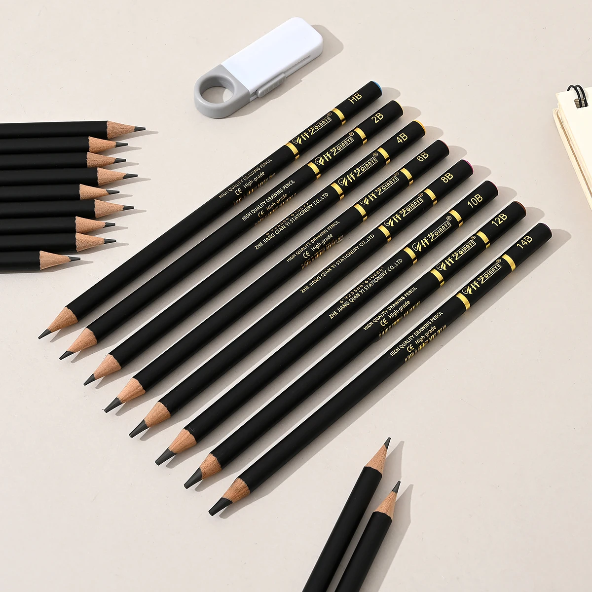 Drawing Sketch Pencil Set 12pcs Sketching Pencils 14B 12B 10B 8B 6B 4B 2B HB H 2H 4H Graphite Pencils for Kid Adults Artists