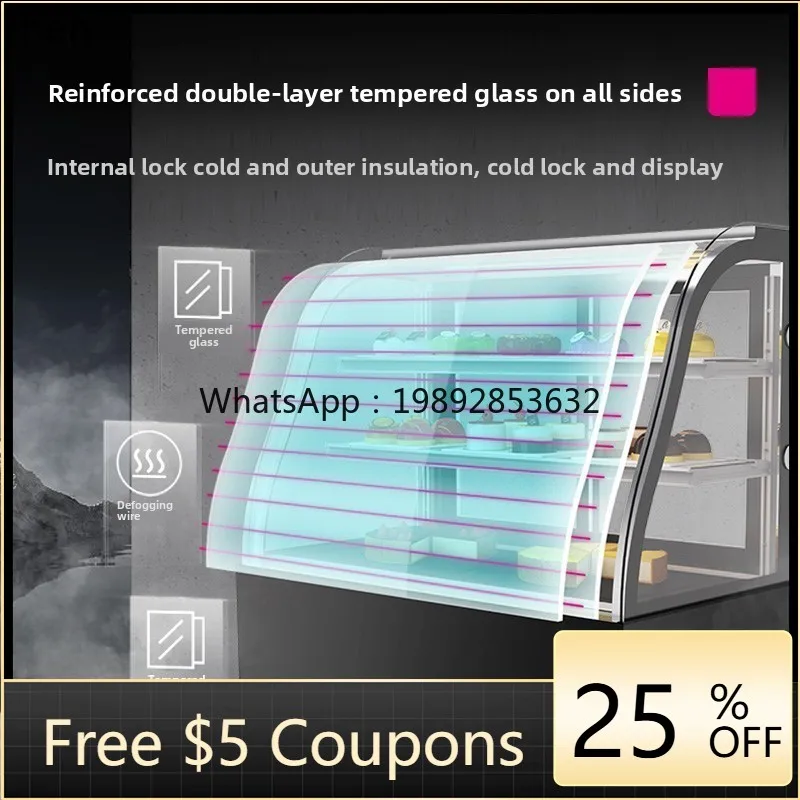 

cake cabinet, refrigerated cabinet, display cabinet, glass commercial, fruit, dessert, cooked food, fresh-keeping cabinet