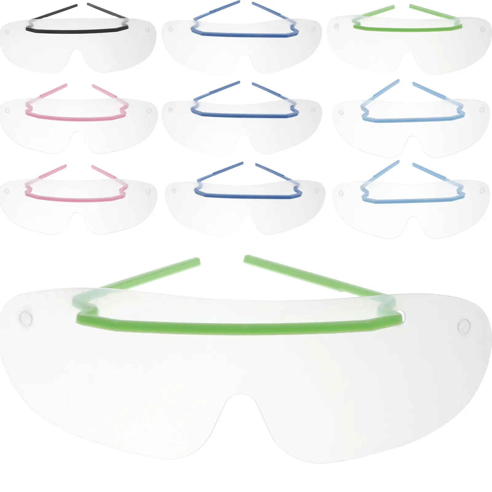 10Pcs Disposable Eye Mask Sturdy Eye Protective Glasses Adults Hd Clarity Lens Wind Dust Spittle Resistant Eyes Protector Unisex