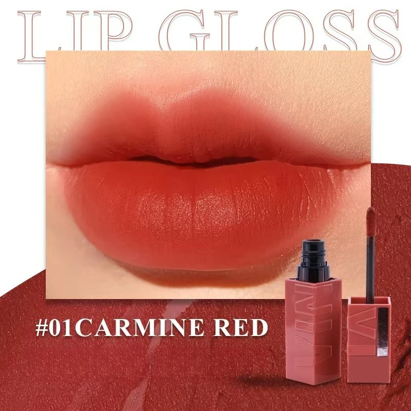 ماتي الحبر السائل أحمر الشفاه طويلة الأمد المخملية عارية ملمع الشفاه غير عصا كوب مقاوم للماء الشفاه تينت مقاوم للماء يشكلون ملمع الشفاه #5