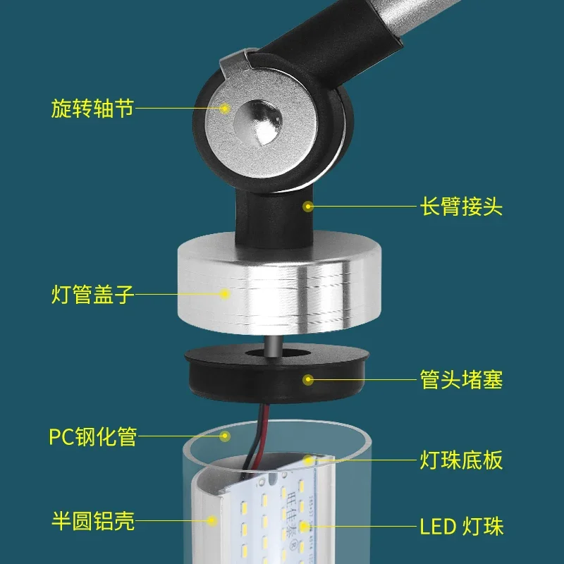 LED machine tool work light CNC oil-proof waterproof explosion-proof light round energy-saving light 220V lighting 24
