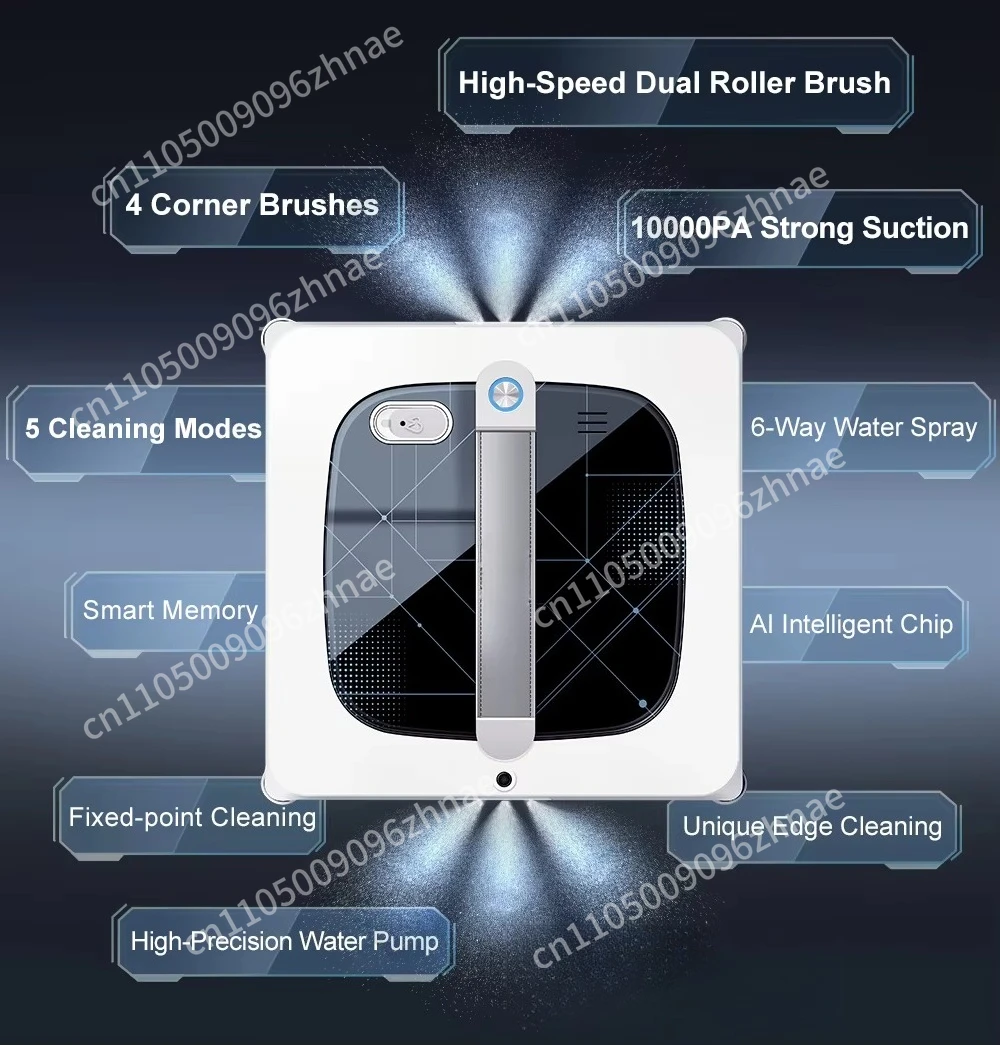Household electric window cleaning machine Brushless motor 6-way water spray Efficient automatic intelligent planning