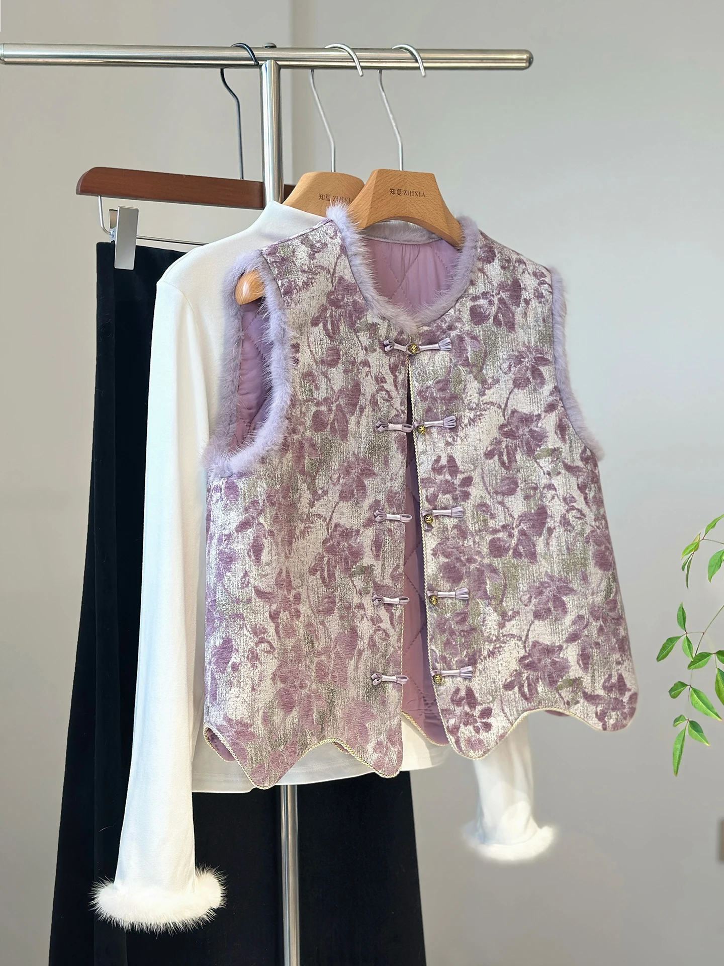 Chinese Vest Women's Winter Cotton Padded Thickened Outer Wear Waistcoat Western Style Youthful-Looking National
