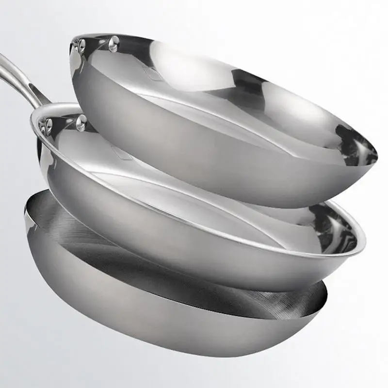 Stainless Steel Pans Oven-safe Frying Pans Cooking Pans Deep Frying Pans Non-coated Non-stick Cookware Household Kitchen Pots