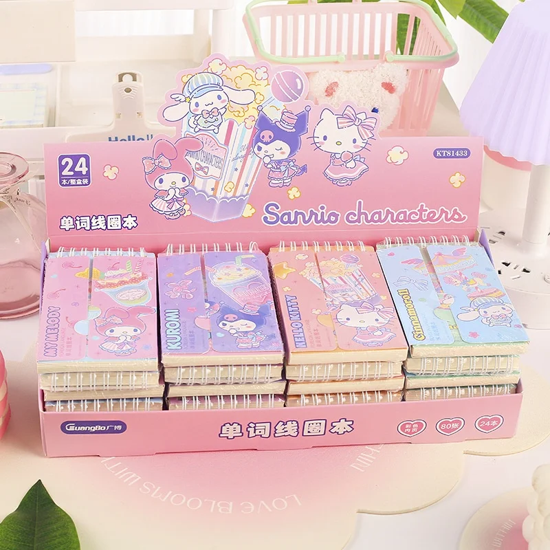 

8pcs/lot Sanrio Kuromi Melody Memo Pad Sticky Notes Coil Notebook Stationery Label Notepad Planner Sticker Post School Supply