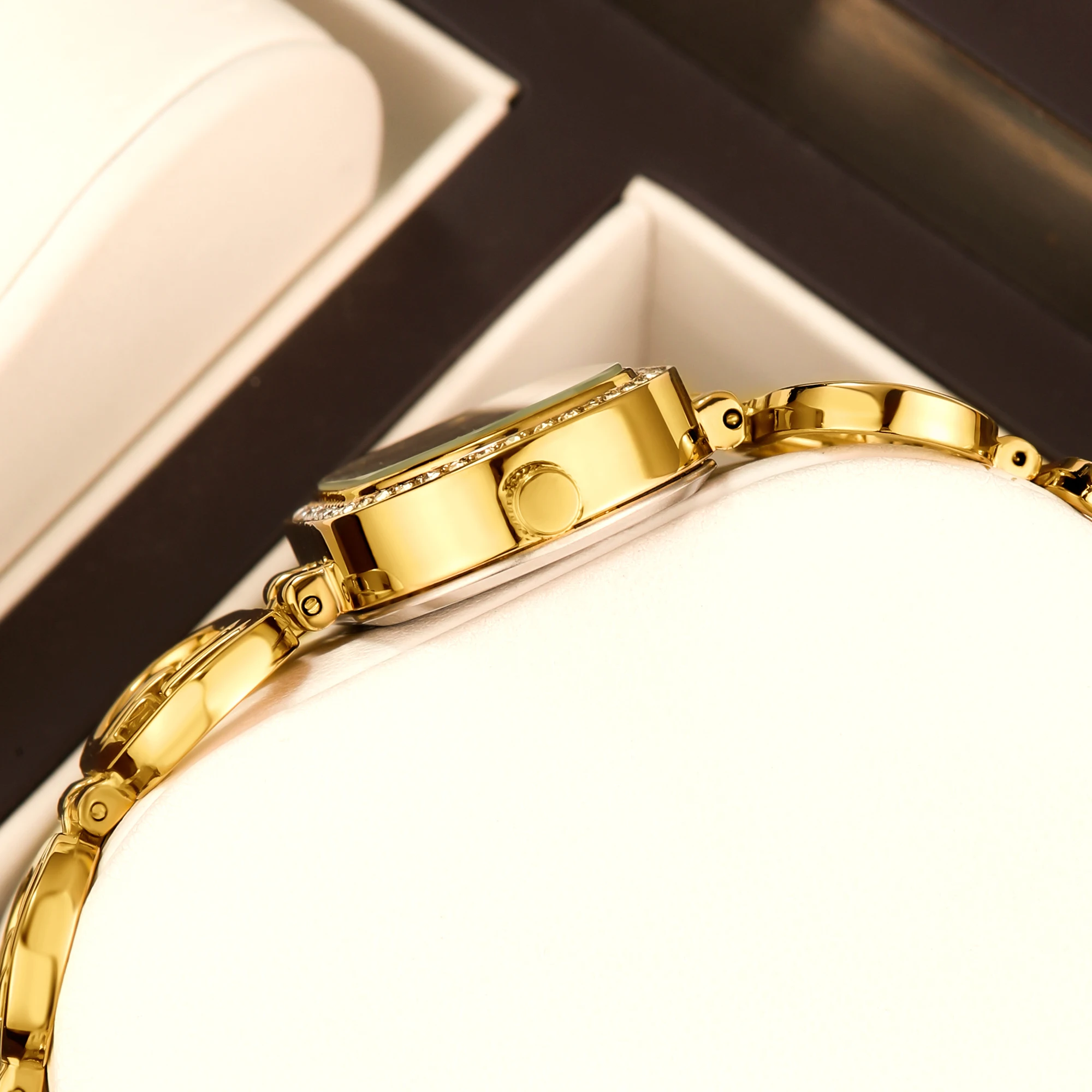 Women's Gold & Silver Oval Quartz Watch, Elegant Design
